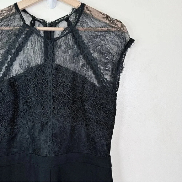 Harlyn Womens  Size Medium Black Lace Illusion Jumpsuit - Picture 6 of 15